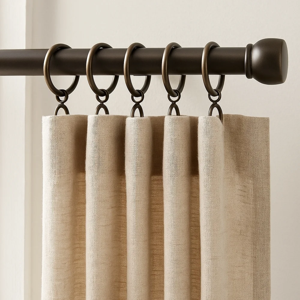 Pottery Barn Featherweight Double Curtain Rings Set of 10 Small Antique Bronze